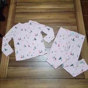 2 Pc Garanimals Toddler LS Pink Christmas PJ Set - Size 5T